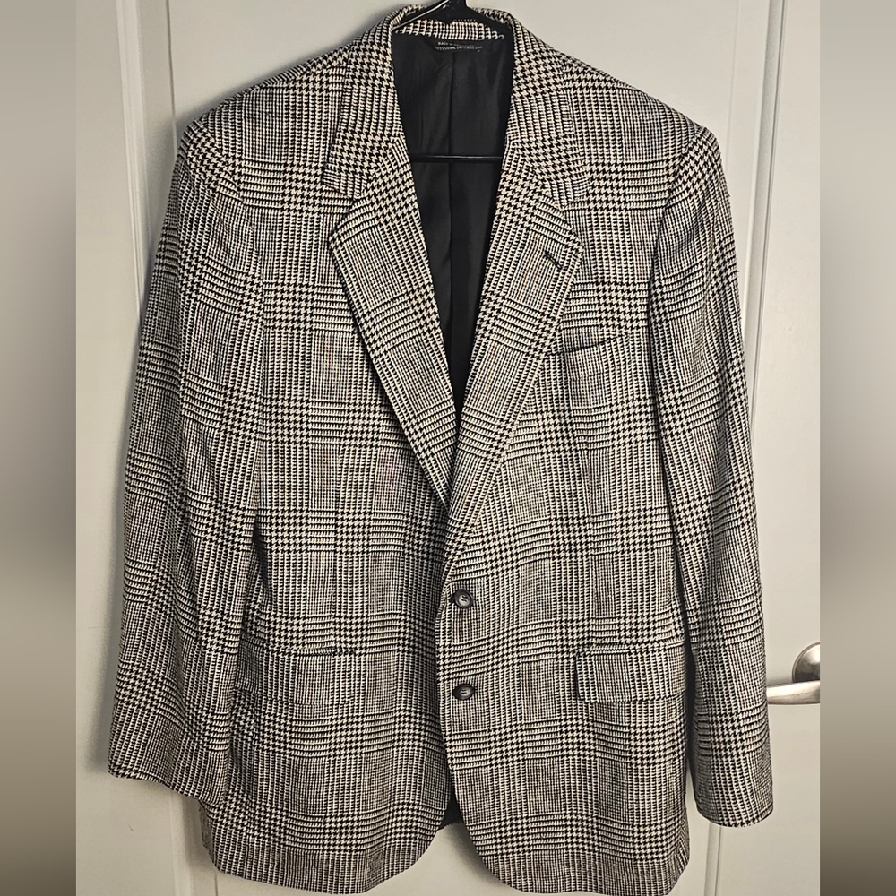 Vintage John Alexander  Houndstooth Plaid Sports Coat Blazer Jacket